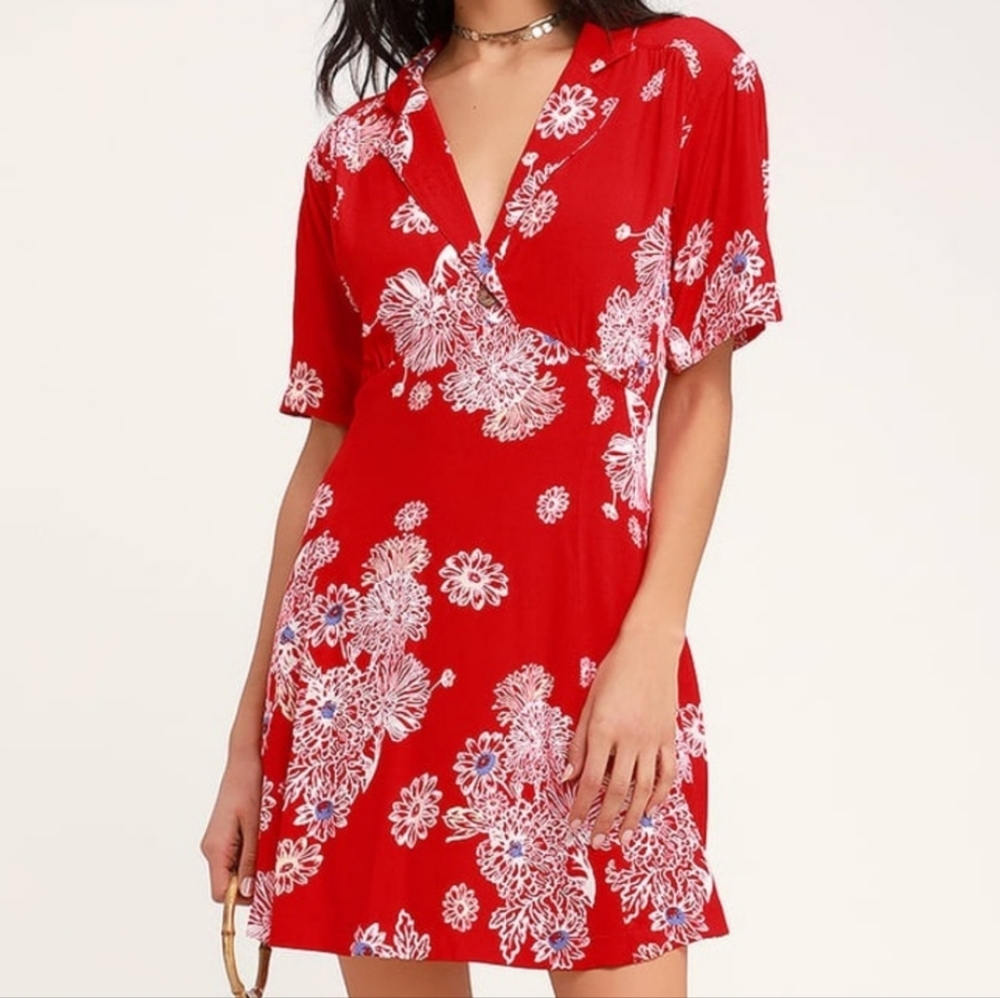 Free people hawaii floral mini dress